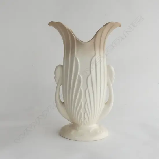 WHITE CROWN LYNN? VASE H.270mm A.F.