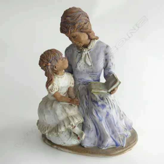 STUDIO POTTERY MOTHER & DAUGHTER BY MAUREEN CAMERON AF H.250mm...