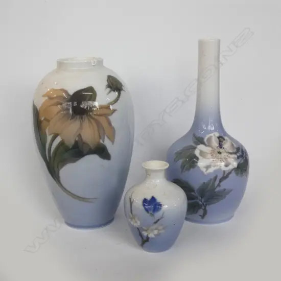 3 ROYAL COPENHAGEN VASES