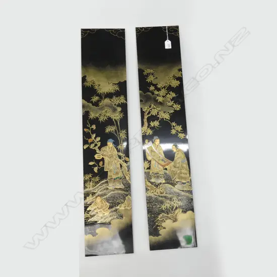 PR GOLD PAINTED PANELS WITH SHELL INLAY H.870 W.175 x 2