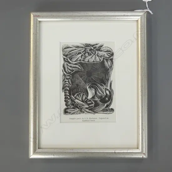 S. B. MACLENNAN - WOOD ENGRAVING - PUMPKIN PATCH H.140 x W. 95mm.