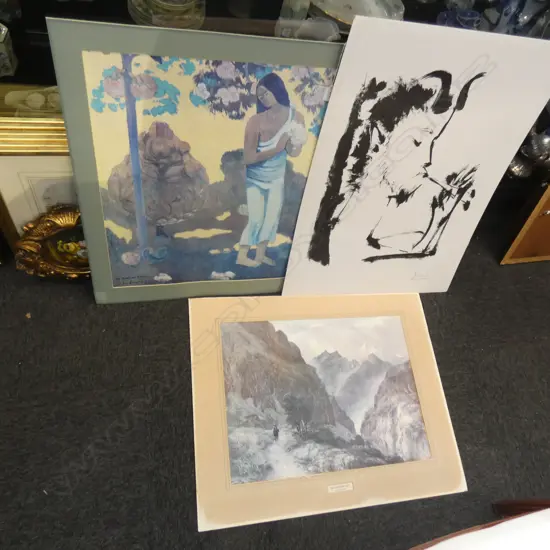 3 ASST UNFRAMED PRINTS - PICASSO / GAUGUIN / HOYTE