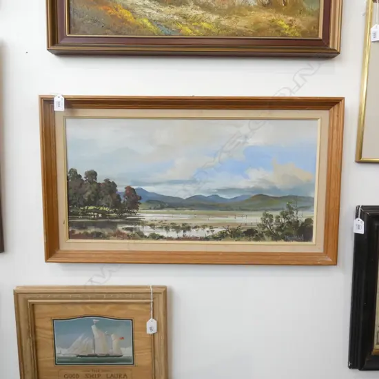 F. R. LUCKMAN 'FROM MOANA POINT WHANGAMATA' OIL 295 x 600mm