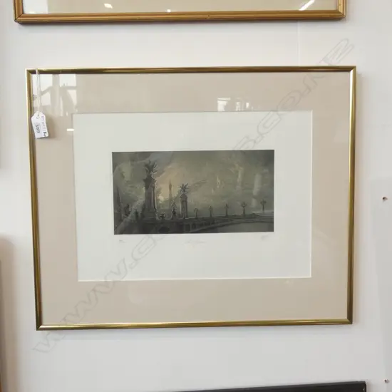 LITHO  “LE PONT ALEXANDRE III” (PARIS)  98/180 EDITION. 120 x 230mm