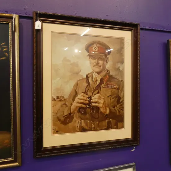 PETER MCINTYRE PRINT OF SIR BERNARD FREYBERG 480 x 380mm