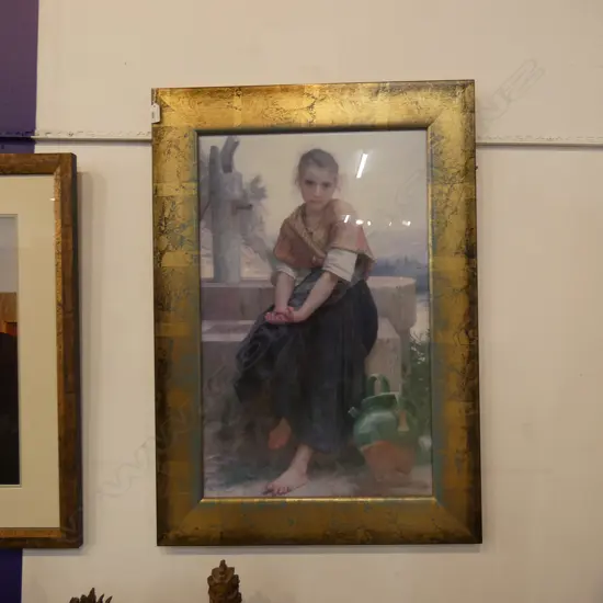 PRINT; 'THE BROKEN PITCHER' BOUGUEREAU 680 x 430mm