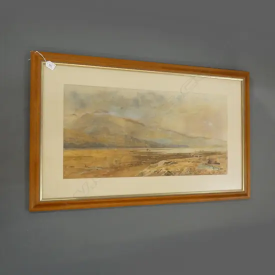 JOHN SURTEES (1817-1892) 'THE ESTUARY' W/C 360 x 730mm