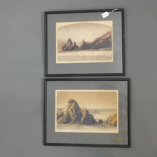 PR STANLEY PALMER FRAMED ETCHINGS 280 x 210mm some foxing