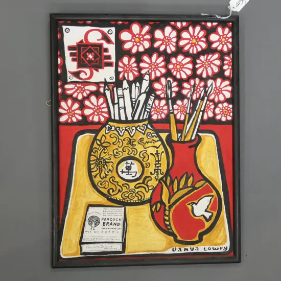 VANYA LOWRY STILL LIFE OIL PAINTING 295 x 395mm.