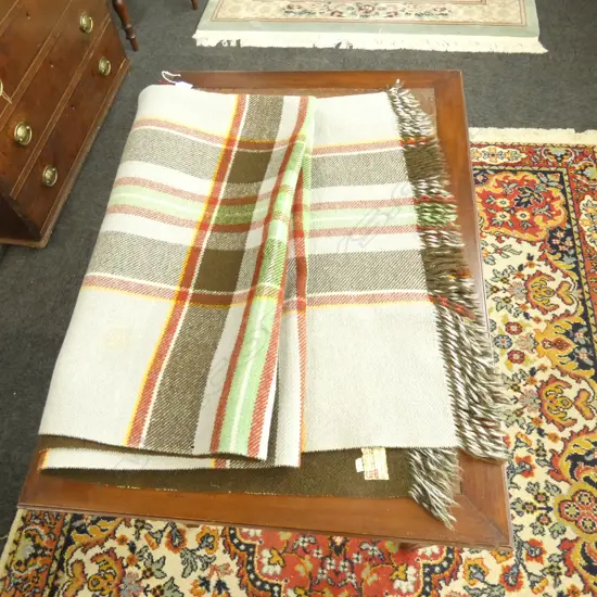 ONEHUNGA WOOLLEN MILLS PURE WOOL TRAVEL RUG BLANKET TIKI LABEL