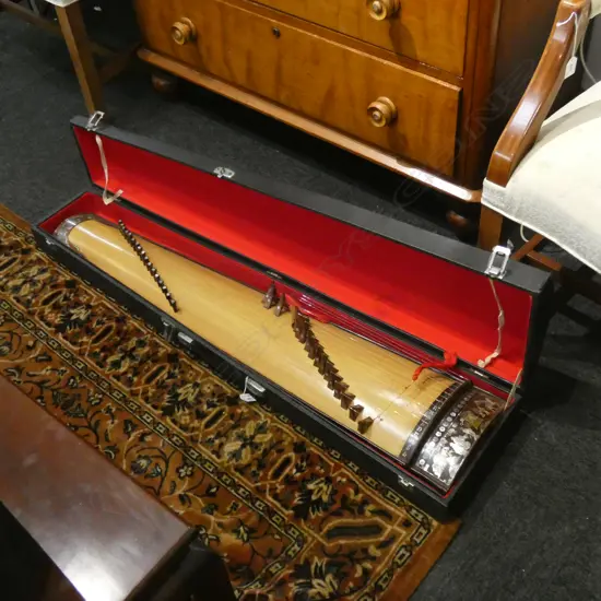 'DAN TRANH' TRADITIONAL VIETNAMESE STRINGED INSTRUMENT IN CASE