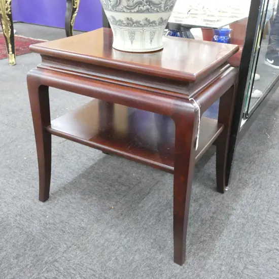 PATRICK STEEL DESIGN MAHOGANY SIDE TABLE...