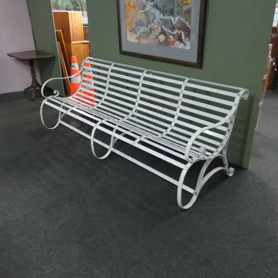 WROUGHT IRON VICTORIAN STYLE 4-SEATER BENCH SEAT