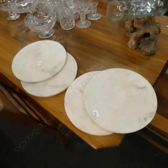 4X WHITE  MARBLE DISKS 320mm.