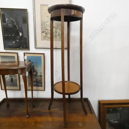 MAHOGANY PLANT STAND H.945mm 300mm dia