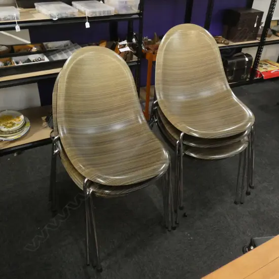 6 DINING CHAIRS BY ITALIAN DESIGNER PLANK