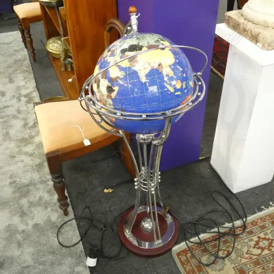 LAPIS LAZULI ORBITAL WORLD LAMP