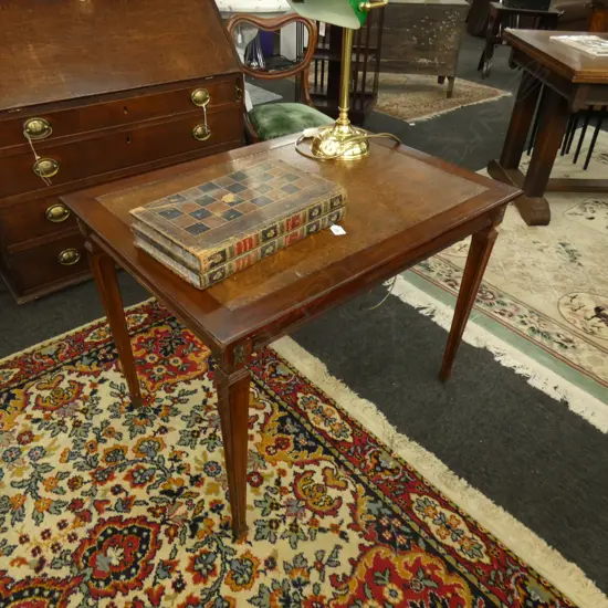 FRENCH STYLE DESK; LEATHER TOP...