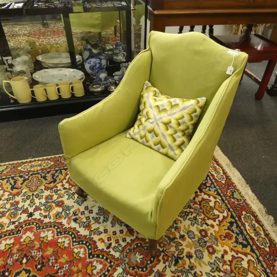 GREEN BEDROOM CHAIR + CUSHION