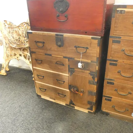 OLD JAPANESE BEDSIDE CABINET