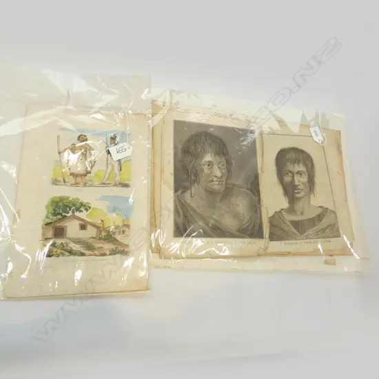 COLLECTION  ENGRAVINGS OF COOKS VOYAGES - MAORI PORTRAITS & SCENES C1795'S + MAORI /PACIFIC SCENES