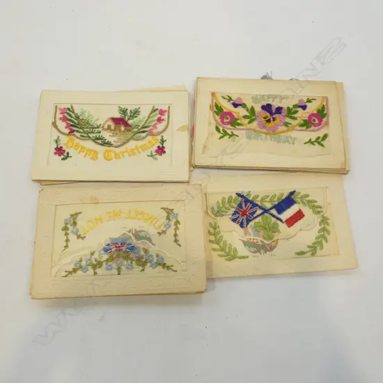 20 EMBROIDERED WWI POST CARDS