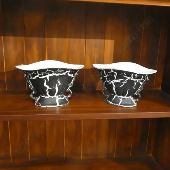 2 CRACKLEWARE VASES
