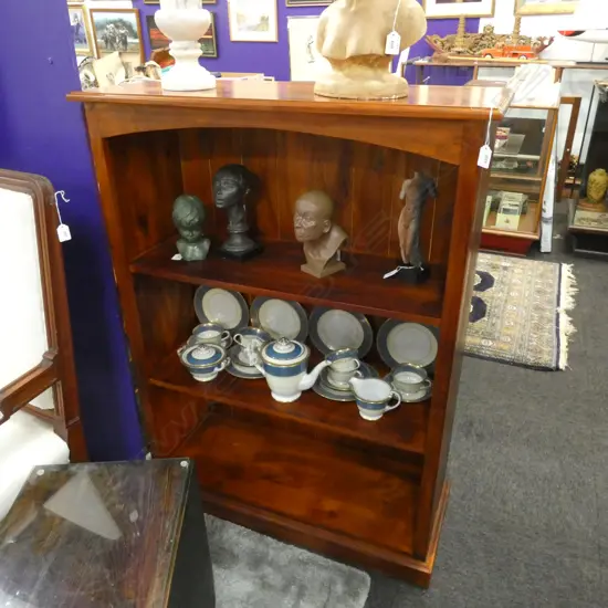 3 TIER STAINED PINE BOOKCASE 900 x 350 x 1200mm