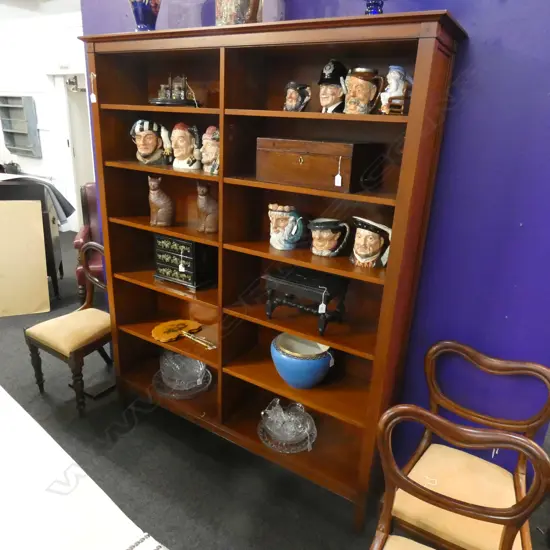 ROSE & HEATHER CHERRYWOOD VENEER LARGE BOOKCASE w. FIXED & ADJUSTABLE  SHELVES