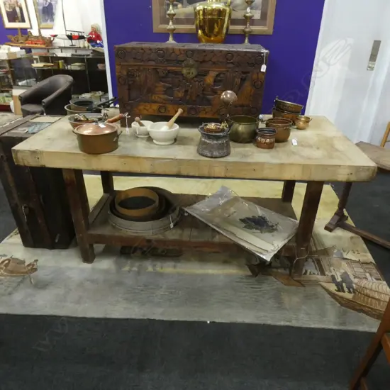 ANTIQUE YORKSHIRE PATTERN CUTTING  TABLE...