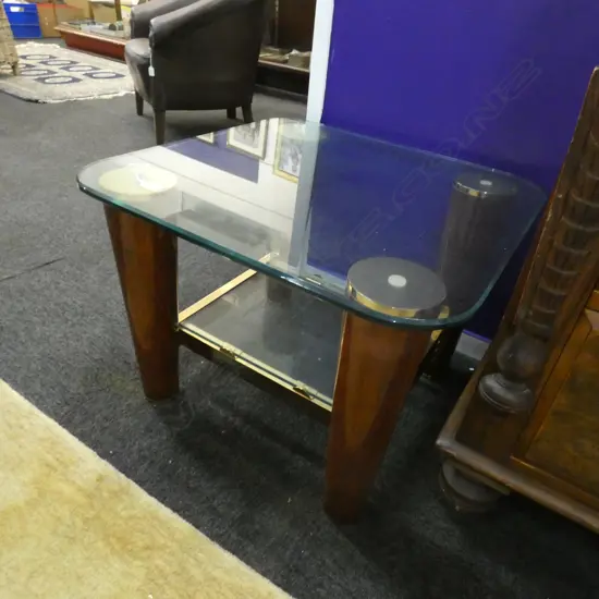 PR GLASS TOPPED CONTEMPORARY SIDE TABLES  Ex Sultan of Brunei