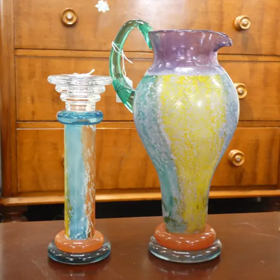 KJELL ENGMMAN for KOSTA BODA VASE & CANDLESTICK, ETCHED SIGNATURE & NUMBERED Ex Sultan of Brunei