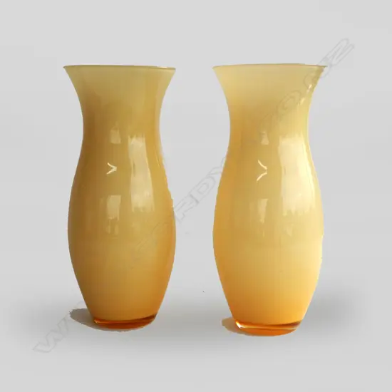 PR. A.V.MAZZEGA, MURANO, PALE AMBER VASES Ex Sultan of Brunei