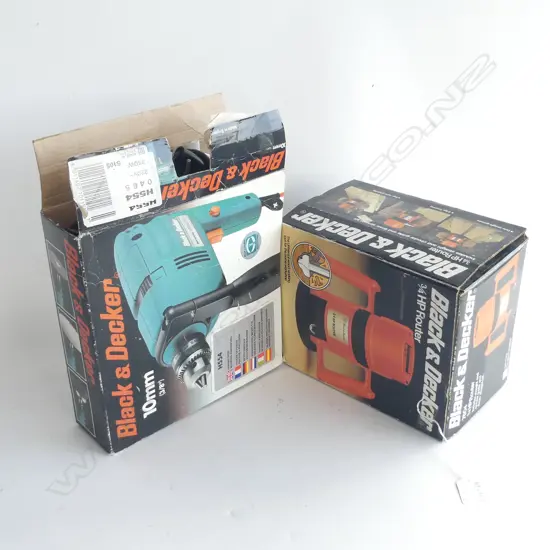 BLACK & DECKER 10mm ELECTRIC DRILL + 3/4 HP ROUTER