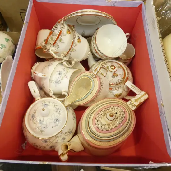 SM BOX CHINA & PORCELAIN INCL VICTORIAN TEAPOT & JUG