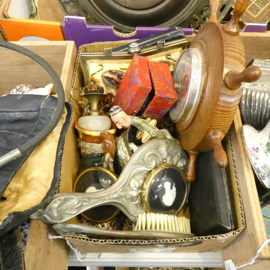 BOX LOT BAROMETER, SHELLS, ETC