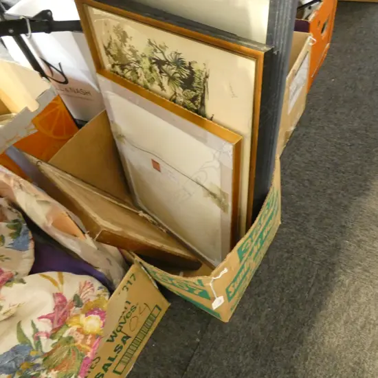 BOX LOT 5 ARTWORKS; PRINT, W/Cs