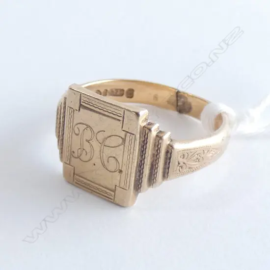 9CT GOLD SIGNET RING (AF) 4.80gm