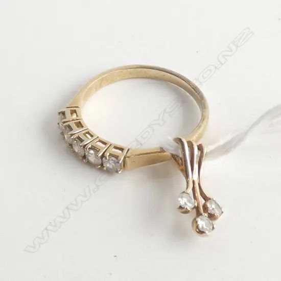 LADIES DRESS RING W CZ + PENDANT