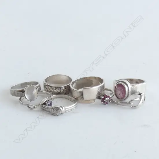 BAG OF ASSORTED SILVER RINGS