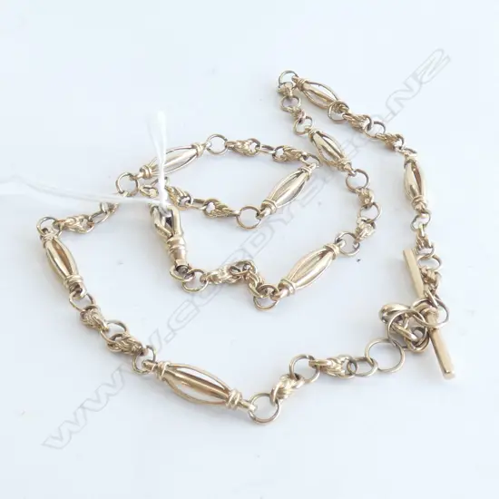 10CT GOLD FOB CHAIN with 9CT DOG CLIPS 31gm