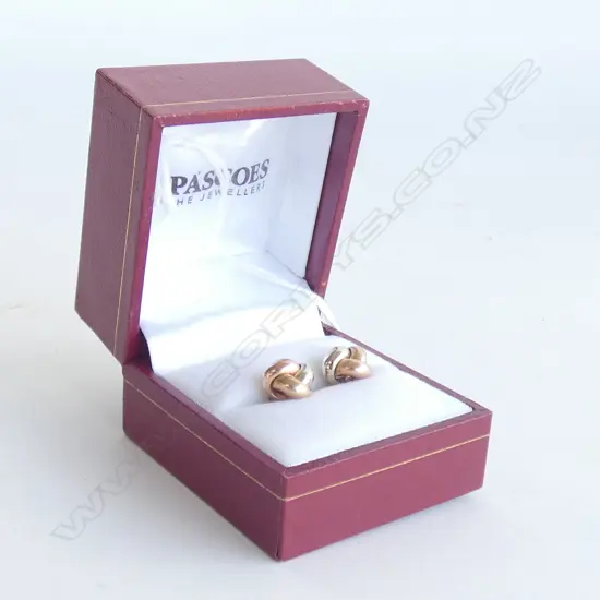 PAIR 9CT GOLD KNOT EARRINGS 1.70gm