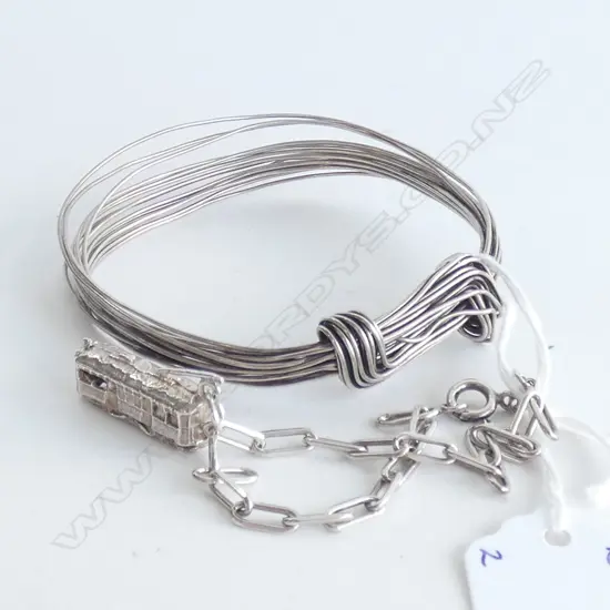 TWO SILVER BRACELETS