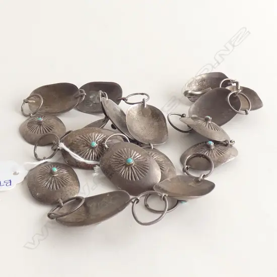 NAVAHO SILVER & TURQUOISE BELT 68 GRAMS