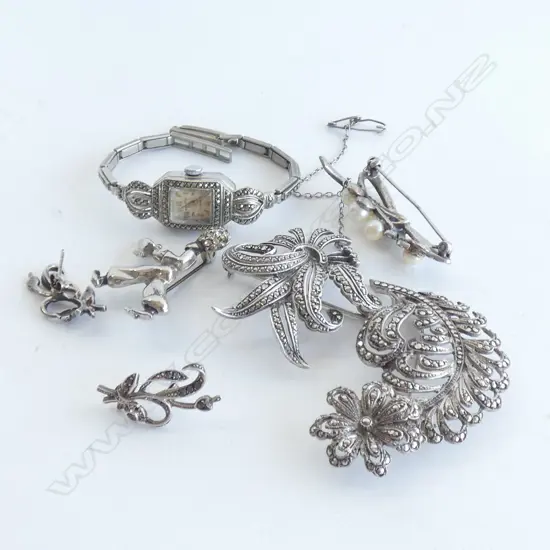 ASSTD SILVER AND MARCASITE JEWELLERY & WATCH