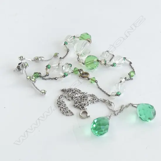 VINTAGE CRYSTAL NECKLACES AND EARRINGS