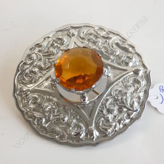 LARGE SCOTTISH THISTLE BROOCH D 90 MM