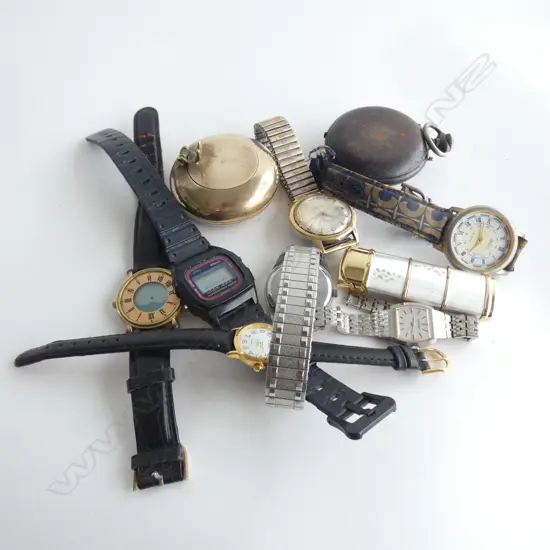 BAG ASST. WATCHES & POCKET WATCH + ASHTRAY & LIGHTER