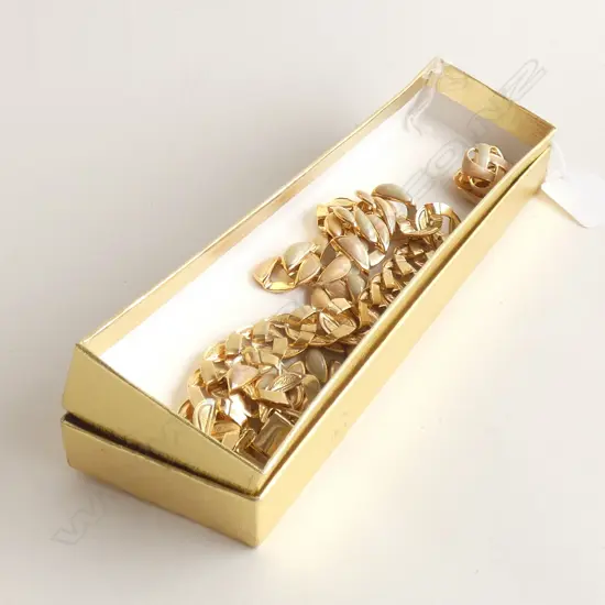 3 PC SET; GOLD TONE & STONE NECKLACE & PR CLIP EARRINGS