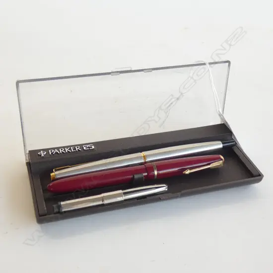 2 PARKER PENS, CASED